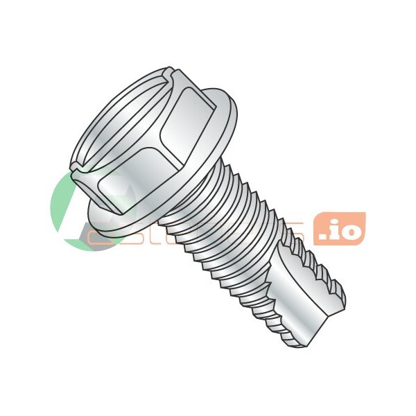 Newport Fasteners Thread Cutting Screw, 1/4"-20 x 1-1/4 in, Zinc Plated Steel Hex Head Slotted Drive, 2000 PK 299710 - main